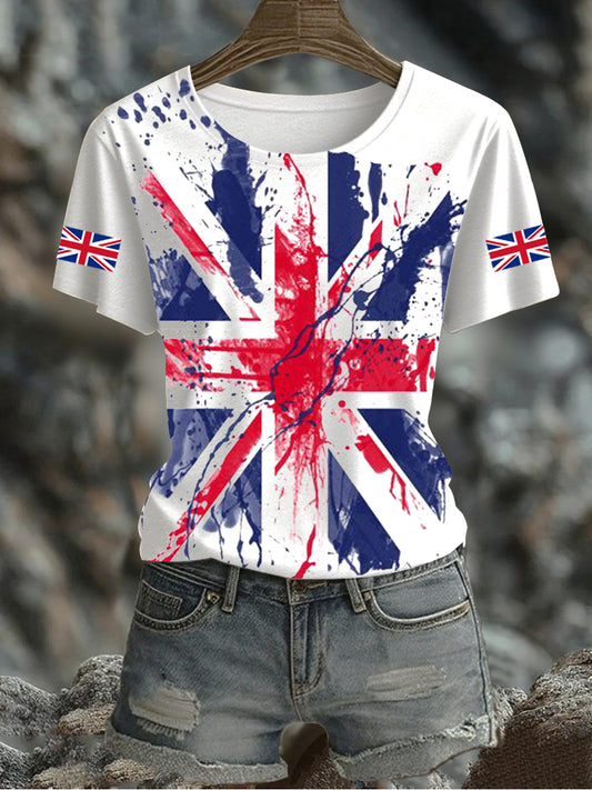 Women's UK Flag Printed T-shirt