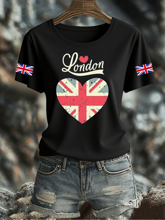 Women's UK Flag Printed T-shirt