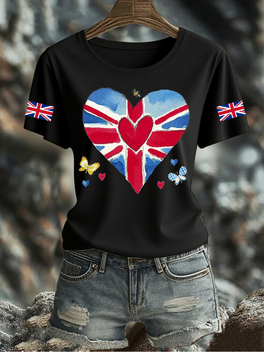 Women's UK Flag Printed T-shirt