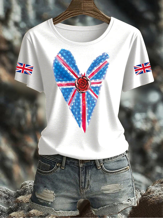 Women's UK Flag Printed T-shirt
