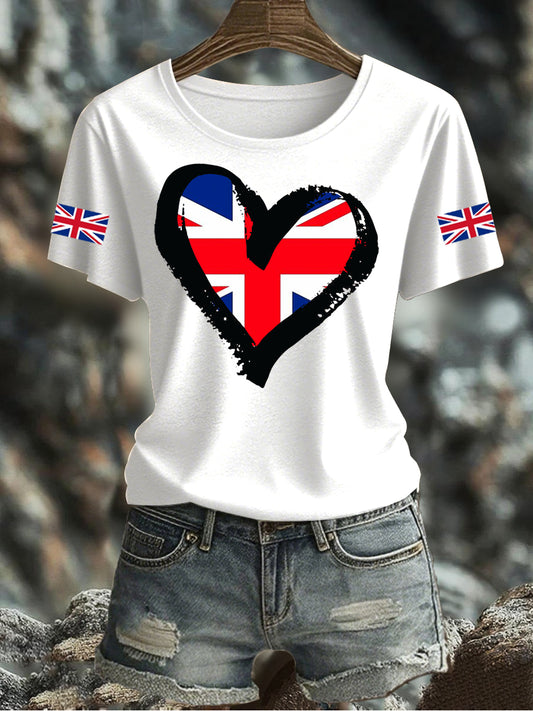 Women's UK Flag Printed T-shirt