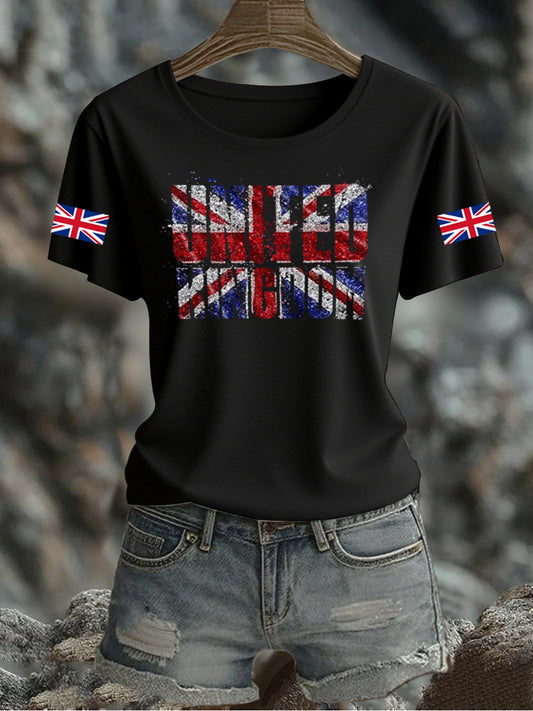 Women's UK Flag Printed T-shirt