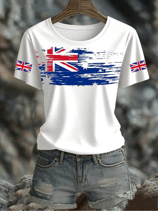 Women's UK Flag Printed T-shirt