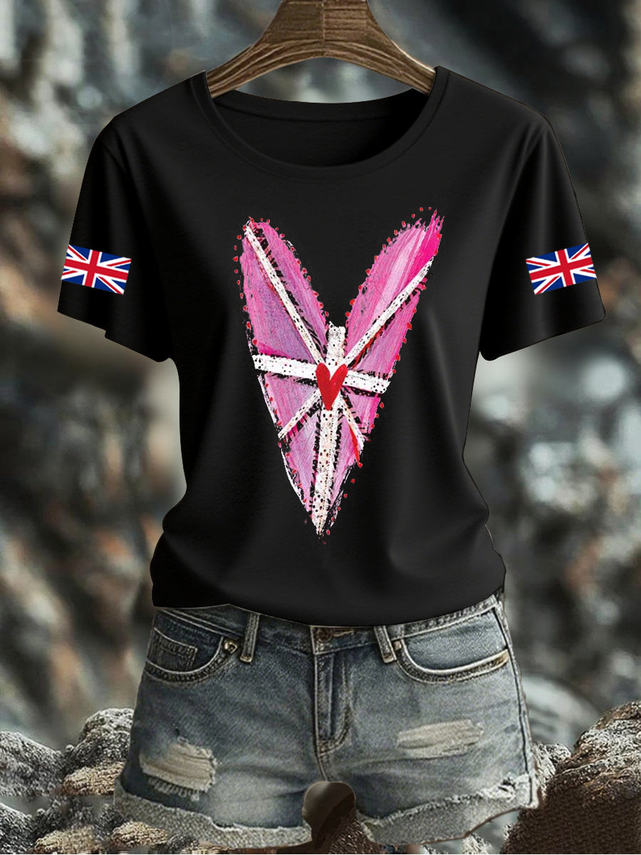 Women's UK Flag Printed T-shirt