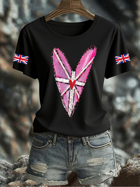 Women's UK Flag Printed T-shirt