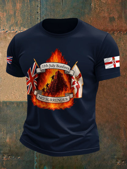 Men's UK Flag No Surrender Printed T-shirt
