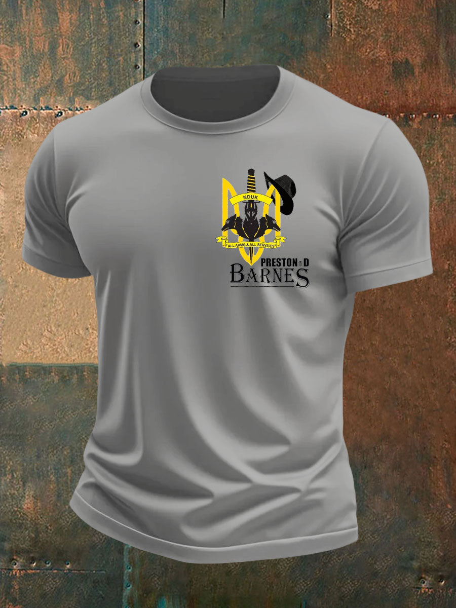 Men's British Veteran imitation cotton short-sleeved T-shirt
