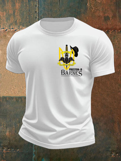 Men's British Veteran imitation cotton short-sleeved T-shirt