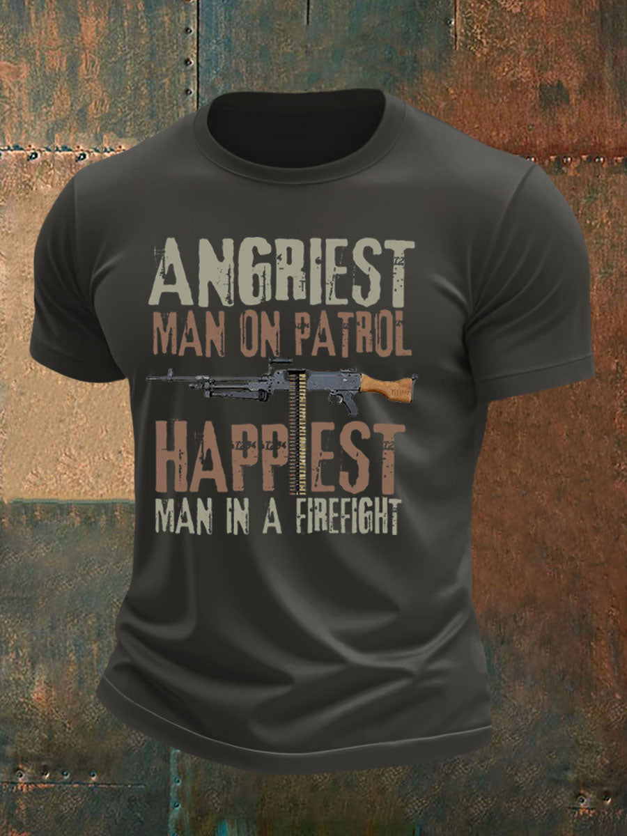Men's British Veteran imitation cotton short-sleeved T-shirt