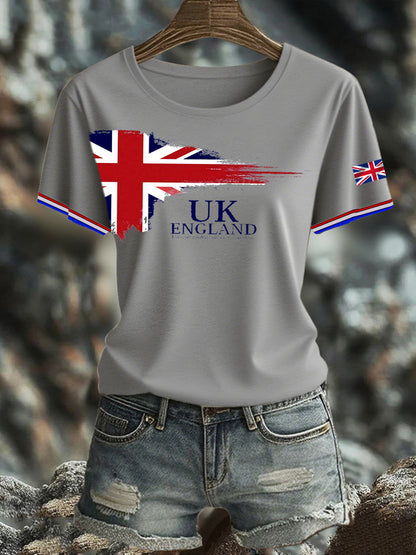 Women's British Printed short-sleeved T-shirt
