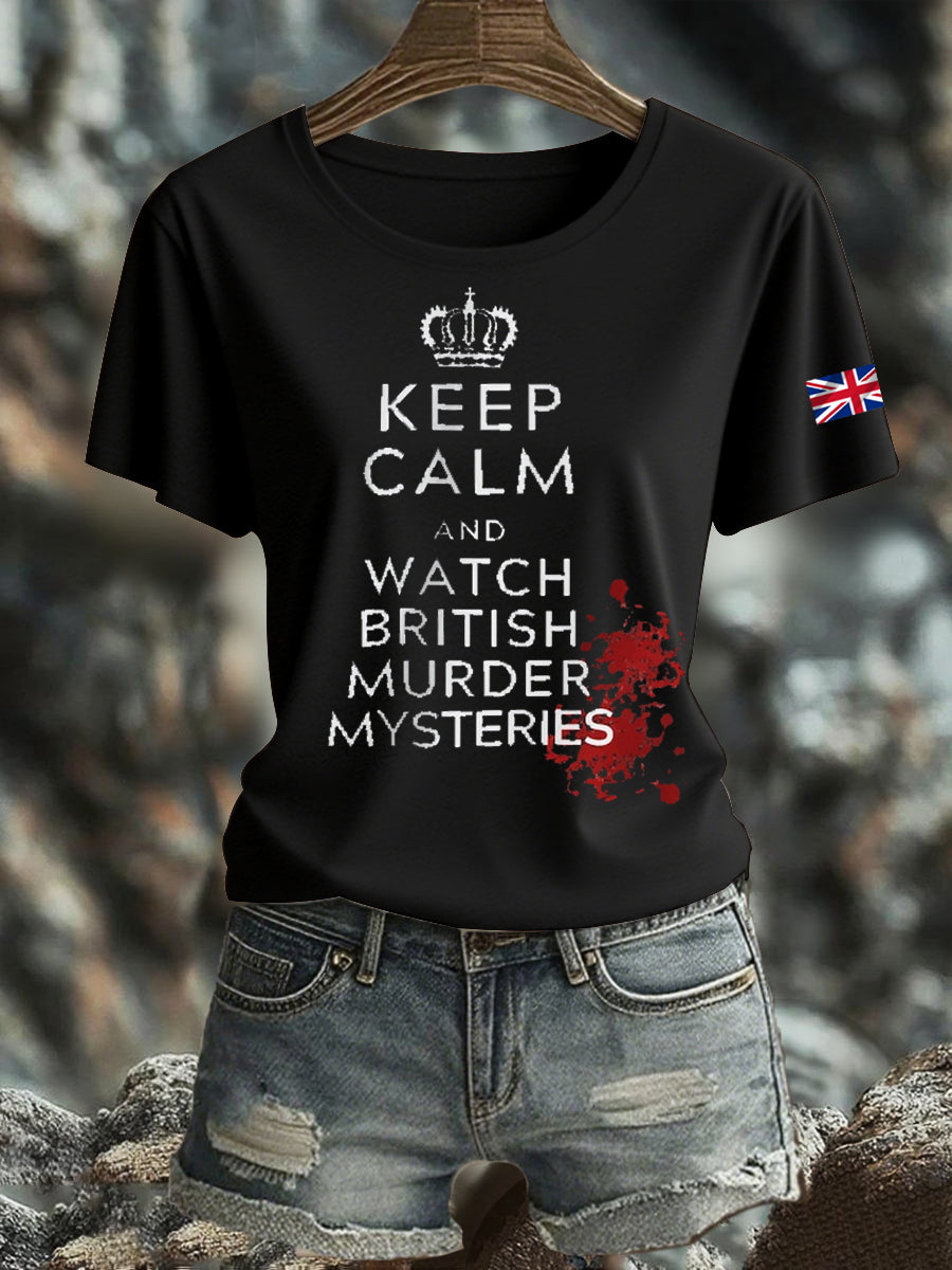 Women's British Printed short-sleeved T-shirt