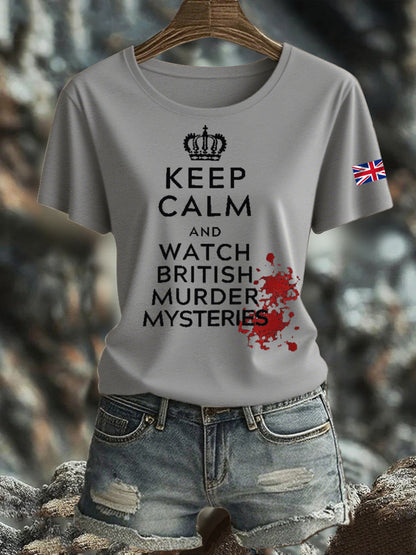 Women's British Printed short-sleeved T-shirt