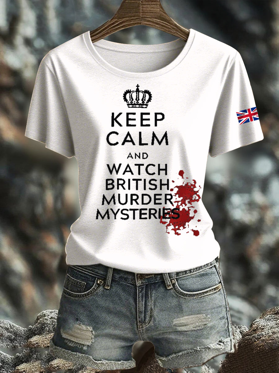 Women's British Printed short-sleeved T-shirt
