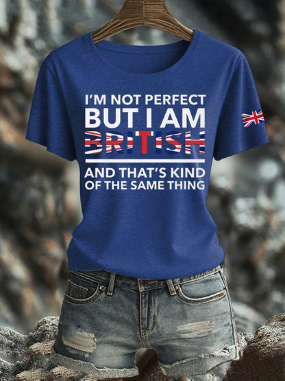 Women's British Printed Iron On Short Sleeve T-Shirt