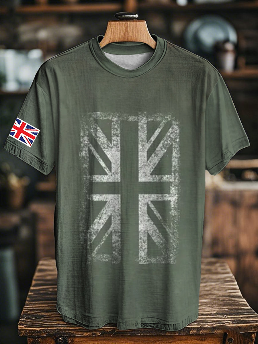 Men's England Flag Printed Short Sleeve T-shirt