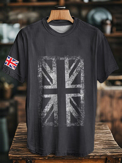Men's England Flag Printed Short Sleeve T-shirt