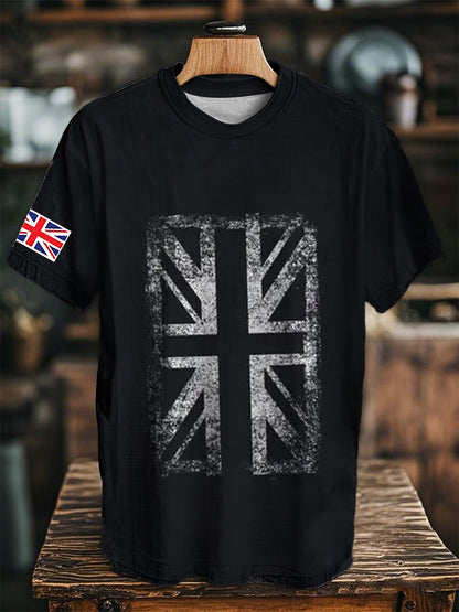 Men's England Flag Printed Short Sleeve T-shirt