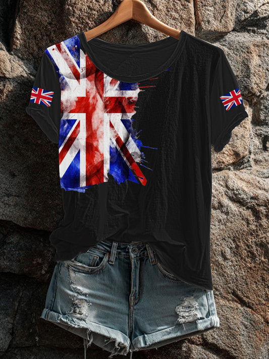 Women's UK Flag Printed T-shirt