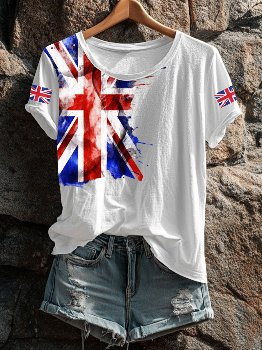 Women's UK Flag Printed T-shirt