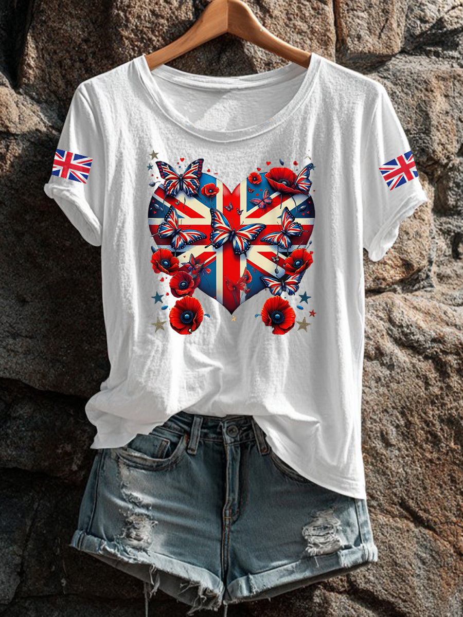 Women's UK Flag Printed T-shirt