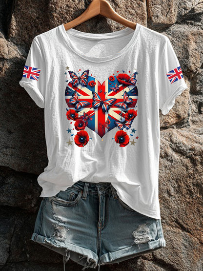 Women's UK Flag Printed T-shirt