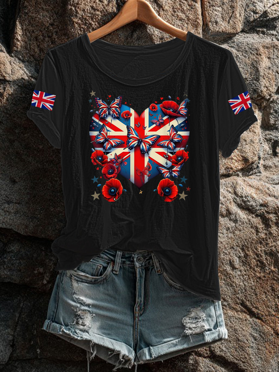 Women's UK Flag Printed T-shirt