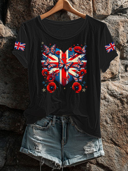Women's UK Flag Printed T-shirt