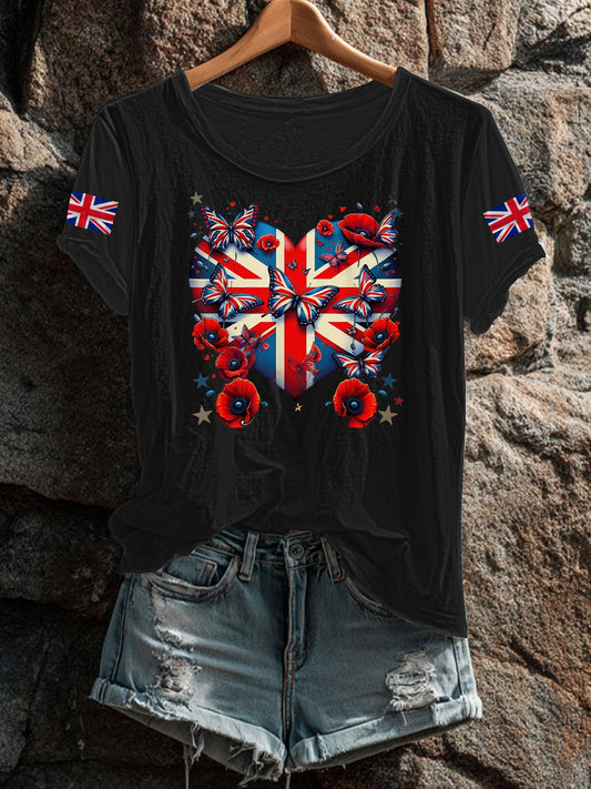 Women's UK Flag Printed T-shirt