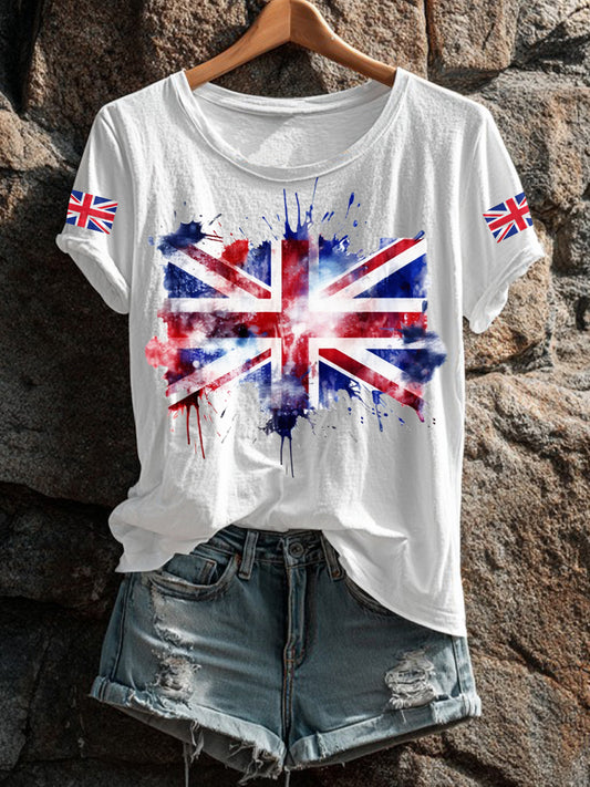 Women's UK Flag Printed T-shirt