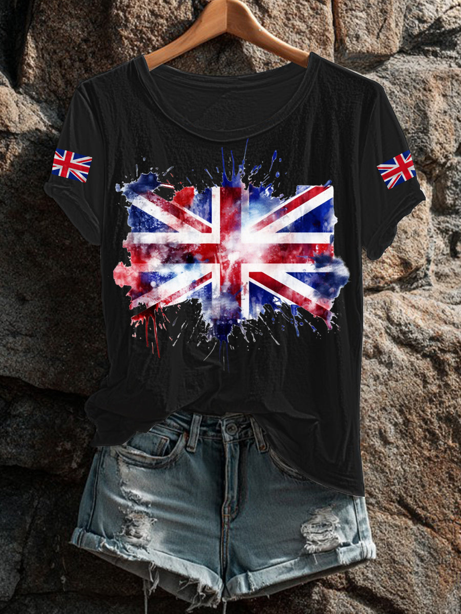 Women's UK Flag Printed T-shirt