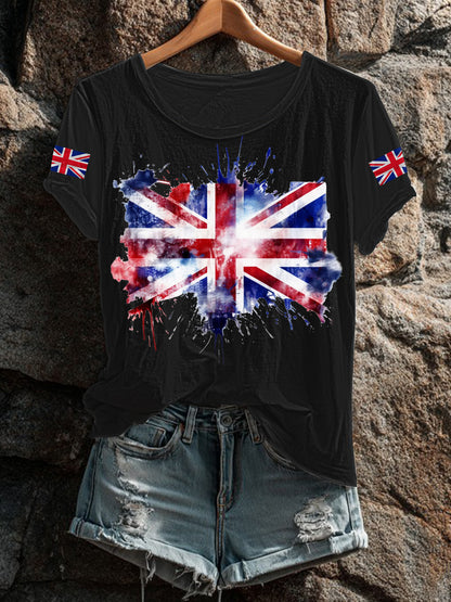 Women's UK Flag Printed T-shirt