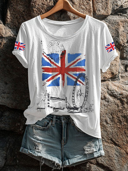 Women's UK Flag Printed T-shirt