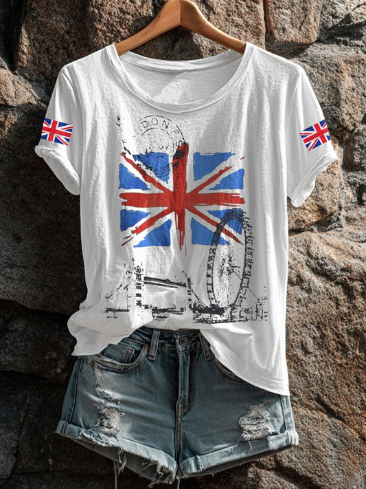 Women's UK Flag Printed T-shirt