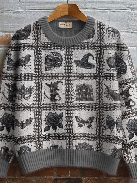 Women's Black Cat Pumpkin Print Casual Top