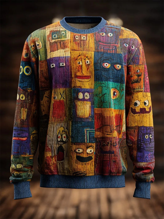 Men's Halloween Art Print Crew Neck Sweatshirt