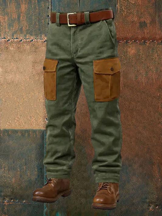 Men's Vintage Color Block Cargo Pants
