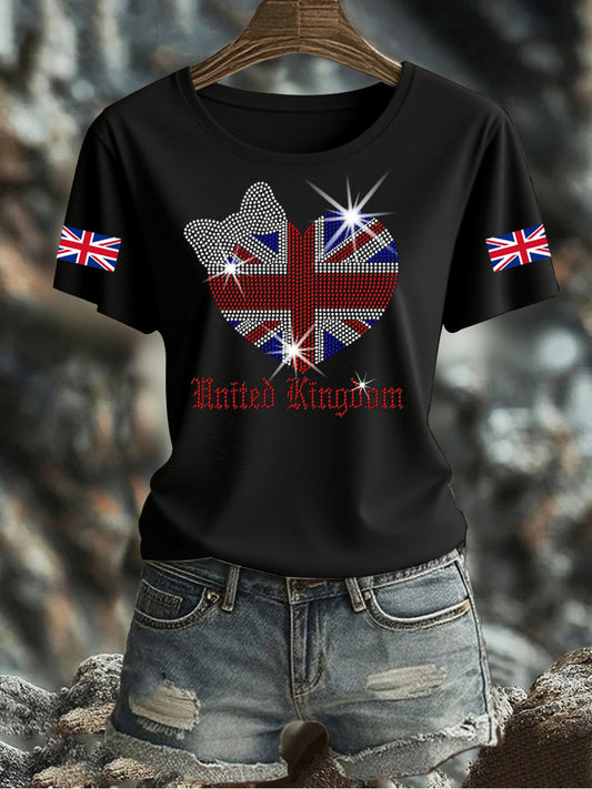 Women's UK Flag Printed T-shirt