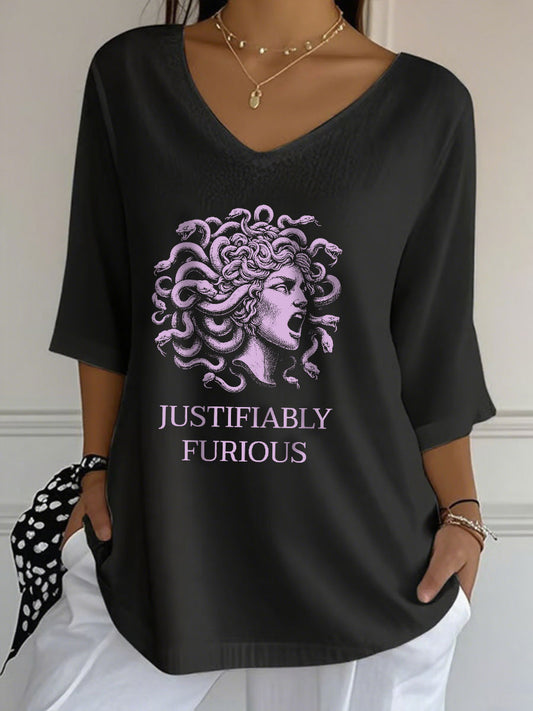 Women's Medusa Three-quarter Sleeve T-Shirt