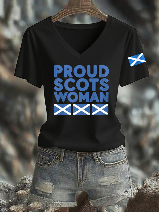 Women's Proud Scots Woman Print Short Sleeve T-Shirt
