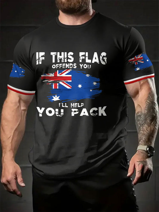 Men's AU Flag Proud Printed T-shirt