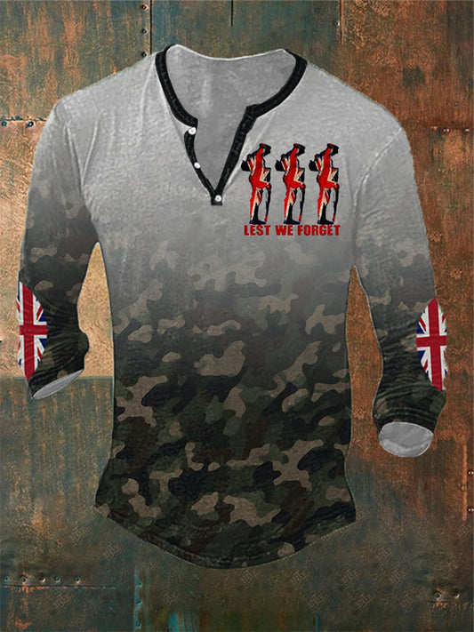 Men's LRemembrance Day Lest We Forget Long Sleeve T-Shirt