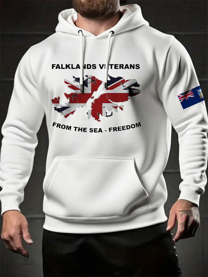 Men's Falklands War UK Flag Printed Hoodie