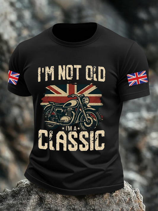Men's Vintage I'm Not Old I' A Classic England Flag Printed T-shirt