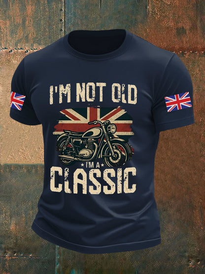 Men's Vintage I'm Not Old I' A Classic England Flag Printed T-shirt