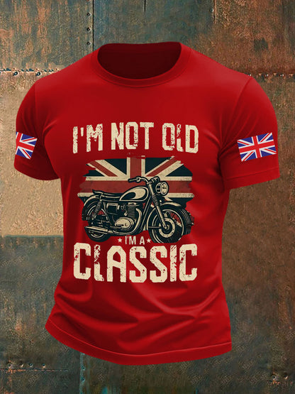 Men's Vintage I'm Not Old I' A Classic England Flag Printed T-shirt