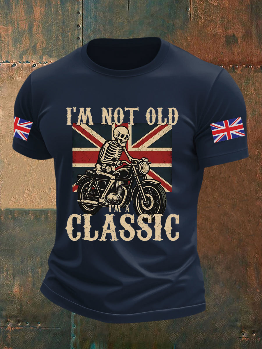 Men's Vintage I'm Not Old I' A Classic England Flag Printed T-shirt