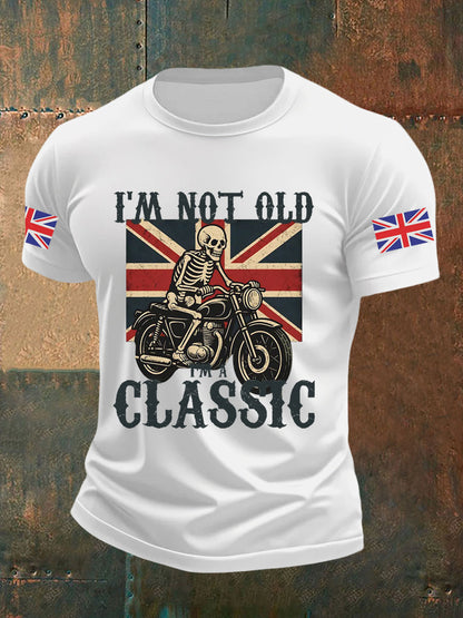 Men's Vintage I'm Not Old I' A Classic England Flag Printed T-shirt