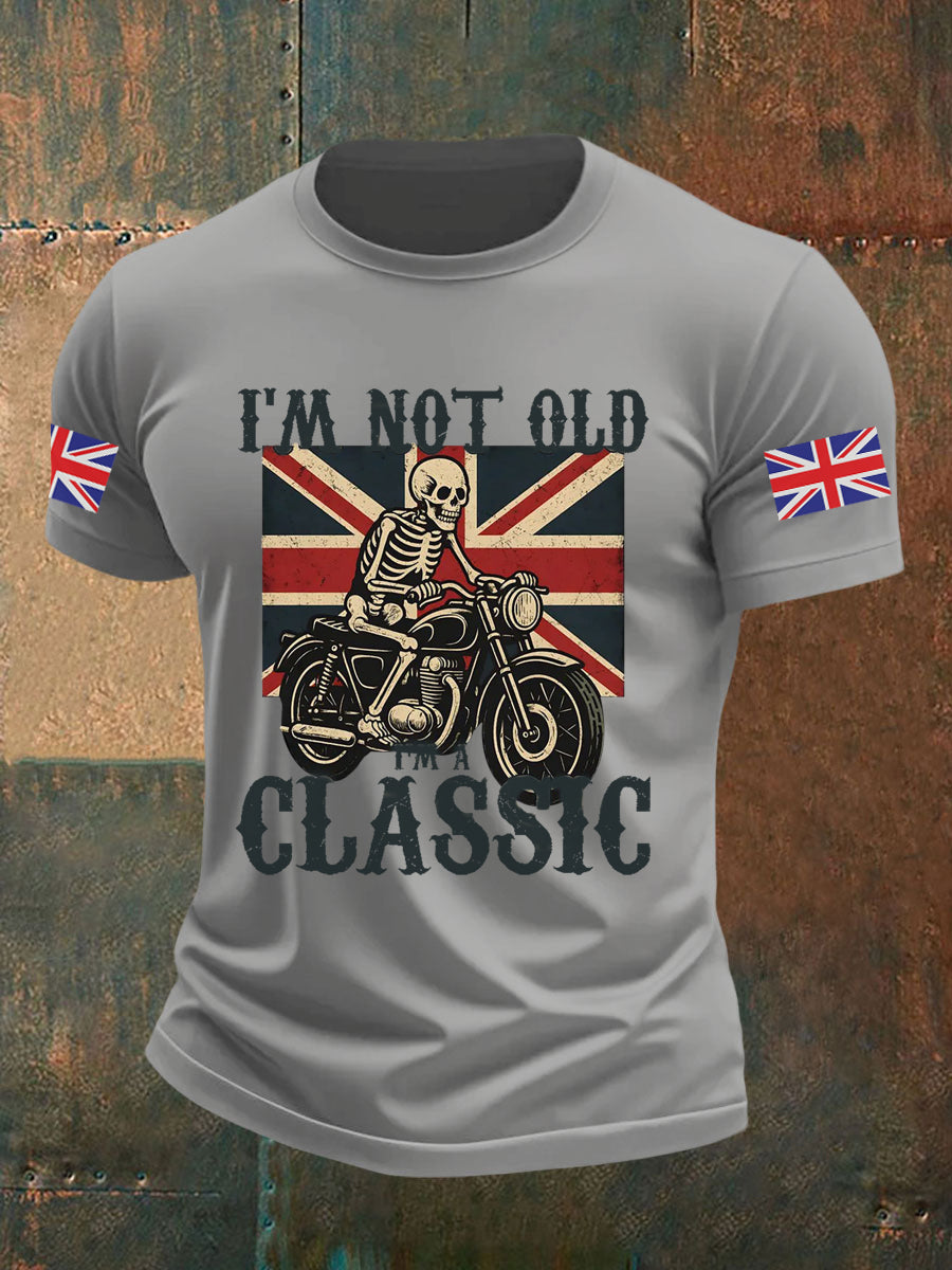 Men's Vintage I'm Not Old I' A Classic England Flag Printed T-shirt