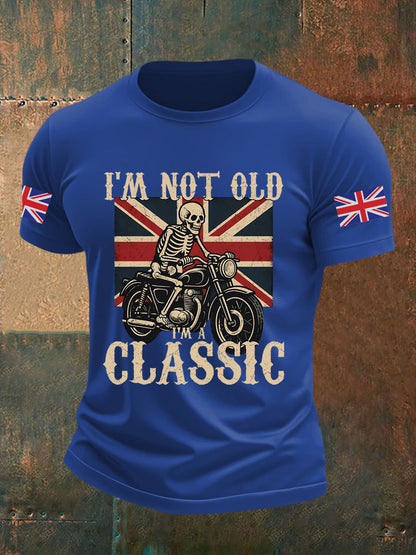 Men's Vintage I'm Not Old I' A Classic England Flag Printed T-shirt