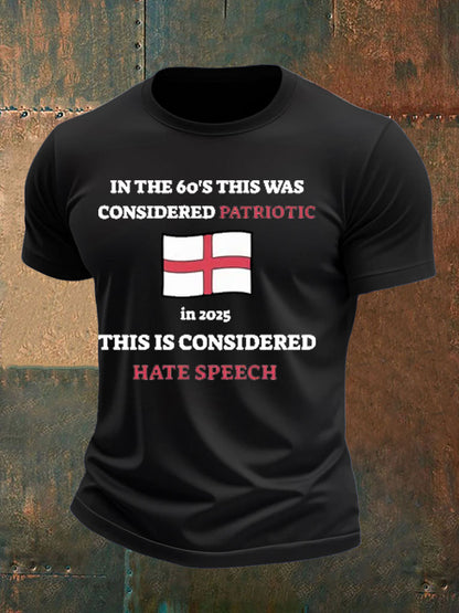 Men's St George Cross England Flag  imitation cotton short-sleeved T-shirt
